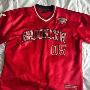 Vintage 90s FUBU Brooklyn Jersey Red Size XL Hip Hop Streetwear